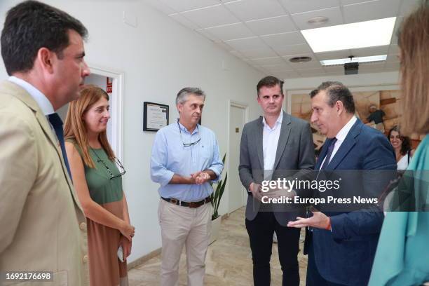 The president of the Provincial Council, Javier Fernandez, during the visit to the mantecados la Estepeña factory, on September 20, 2023 in Seville ....