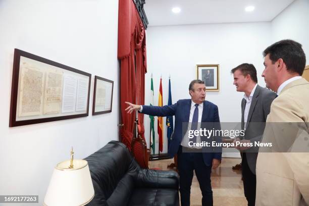 The president of the Provincial Council, Javier Fernandez, during the visit to the mantecados la Estepeña factory, on September 20, 2023 in Seville ....