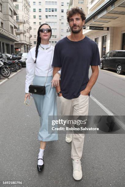 Maria Carla Boscono is seen during the Milan Fashion Week - Womenswear Spring/Summer 2024 on September 20, 2023 in Milan, Italy.