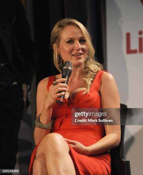 Actress/singer Jewel onstage during The GRAMMY Museum Presents Reel To Reel: Ring Of Fire at The GRAMMY Museum on May 21, 2013 in Los Angeles,...