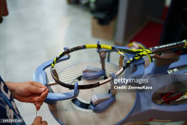 Someone Stringing A Racket 1,221 Parts Of A Tennis Racket Stock Photos, High-Res Pictures, and ...