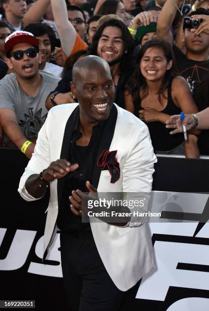 Actor Tyrese Gibson arrives at the Premiere Of Universal Pictures' "Fast & Furious 6" on May 21, 2013 in Universal City, California.