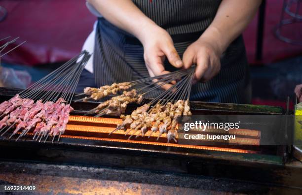 chinese skewers - skewer stock pictures, royalty-free photos & images