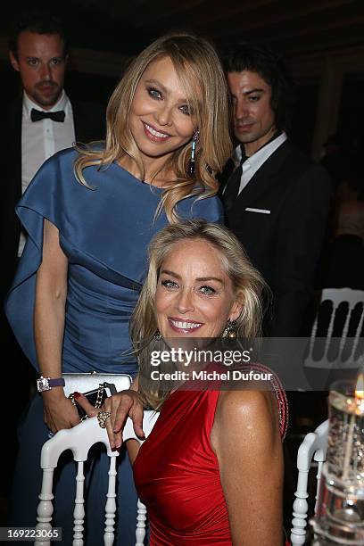Ornella Muti and Sharon Stone attend the 'De Grisogono' Party At Hotel Du Cap Eden Roc on May 21, 2013 in Antibes, France.