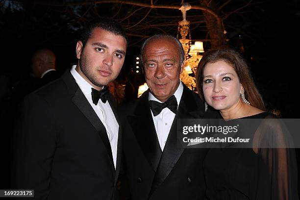 Elie Saab Jr , Fawaz Gruosi and Claudine Saab attend the 'De Grisogono' Party At Hotel Du Cap Eden Roc on May 21, 2013 in Antibes, France.