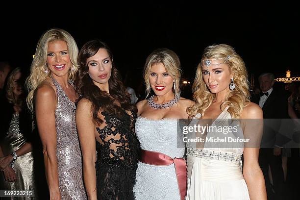 Victoria Silsvetd, guest, Hofit Golan and Paris Hilton attend the 'De Grisogono' Party At Hotel Du Cap Eden Roc on May 21, 2013 in Antibes, France.