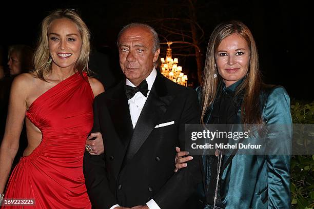 Sharon Stone, Fawaz Gruosi and Eva Cavalli attend the 'De Grisogono' Party At Hotel Du Cap Eden Roc on May 21, 2013 in Antibes, France.