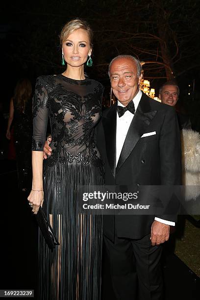 Adriana Karembeu and Fawaz Gruosi attend the 'De Grisogono' Party At Hotel Du Cap Eden Roc on May 21, 2013 in Antibes, France.