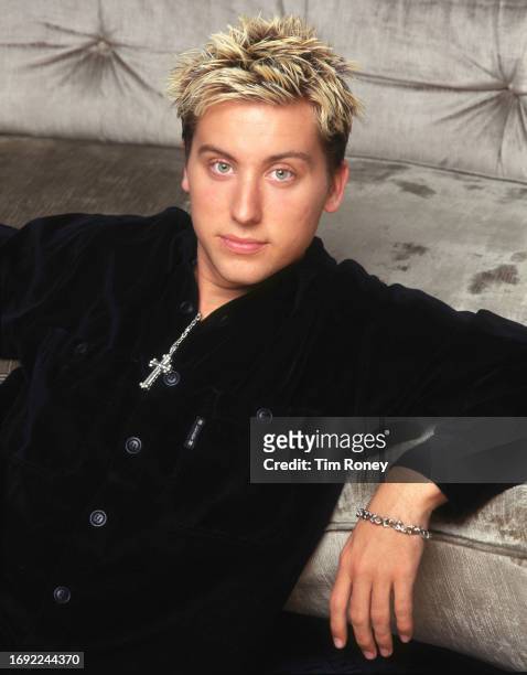 Singer Lance Bass of American boy band NSYNC, in the penthouse suite of the Chateau Marmont, Los Angeles, California, United States, January 2000.