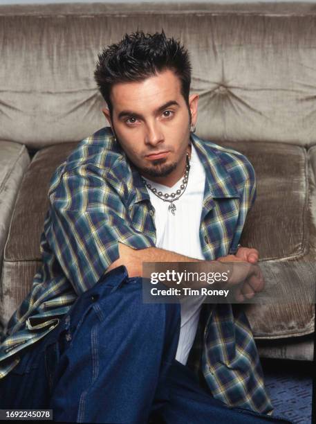 Singer Chris Kirkpatrick of American boy band NSYNC, in the penthouse suite of the Chateau Marmont, Los Angeles, California, United States, January...