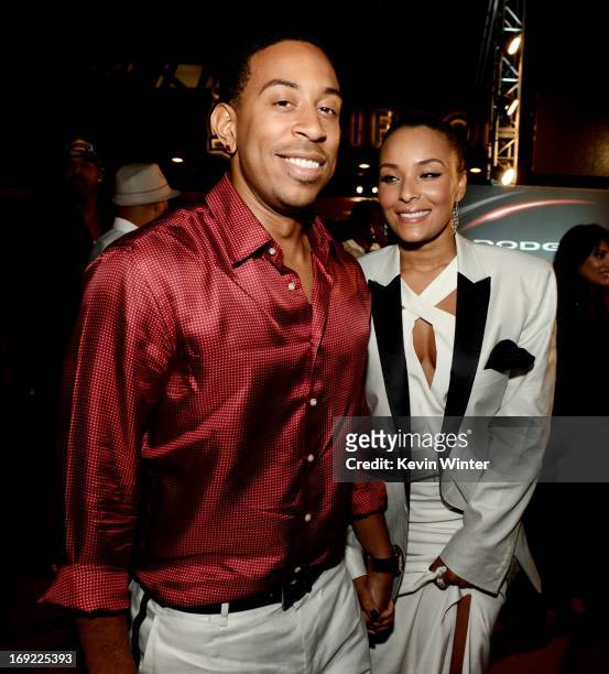 Actor/rapper Chris 'Ludacris' Bridges and his girlfriend Eudoxie arrive at the after party for the premiere of Universal Pictures' "Fast & Furious 6"...
