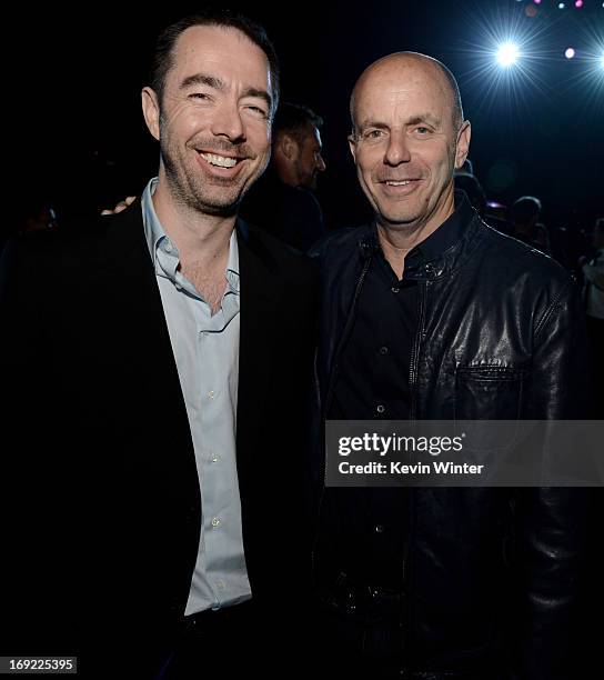 Writer/executive producer Chris Morgan and producer Neal Moritz pose at the after party for the premiere of Universal Pictures' "Fast & Furious 6" at...