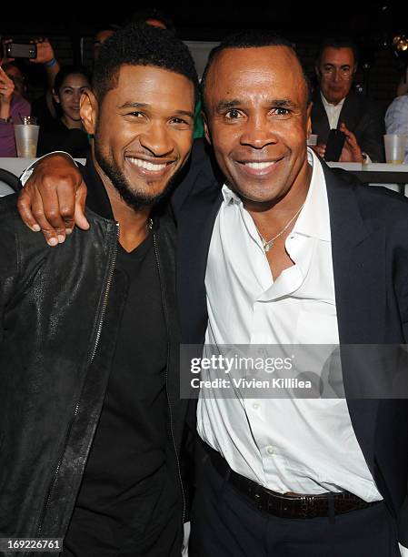 Usher and Sugar Ray Leonard attend B. Riley & Co. & The Sugar Ray Leonard Foundation Present The 4th Annual "Big Fighters, Big Cause" Charity Fight...