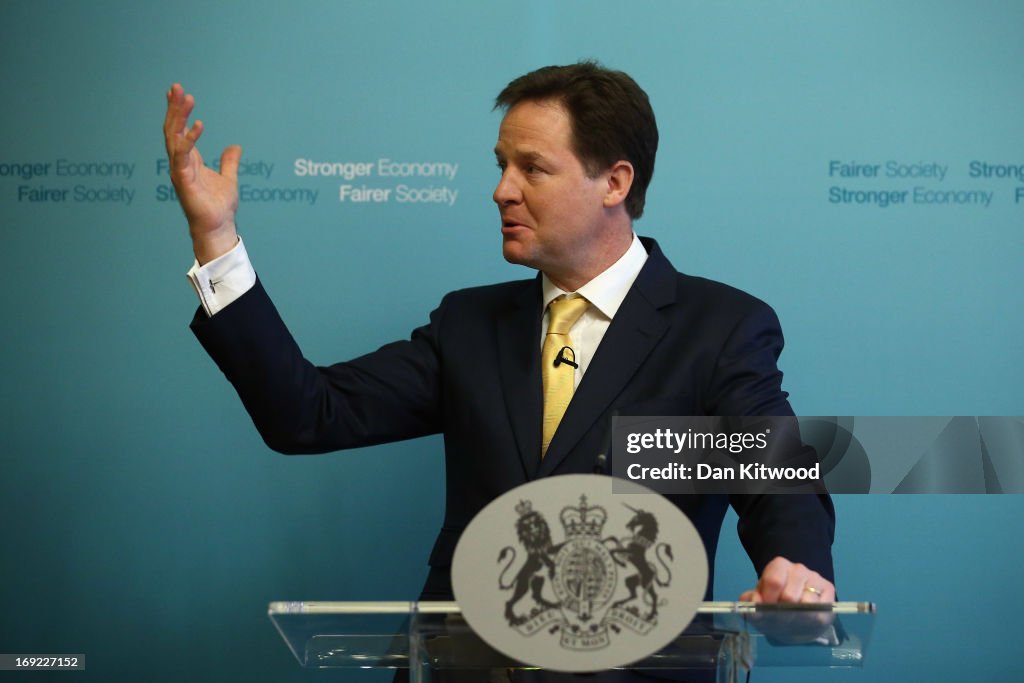 Deputy Prime Minister Nick Clegg Speaks On Governing Until 2015