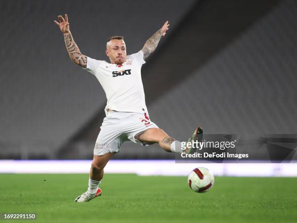 Angelino of Galatasaray controls the ball during the Turkish Super League match between Turkish Super League on September 26, 2023 in Istanbul,...