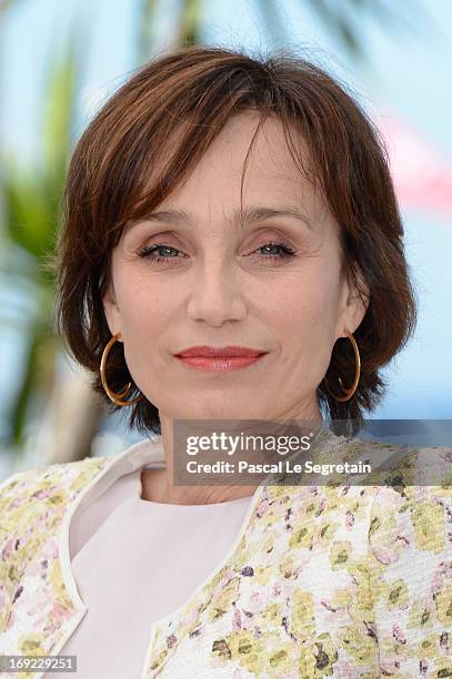 Actress Kristin Scott Thomas attends the 'Only God Forgives' Photocall during the 66th Annual Cannes Film Festival on May 22, 2013 in Cannes, France.