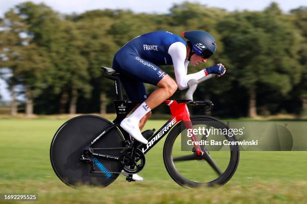 Bruno Armirail of France sprints during the 29th UEC Road Cycling European Championships 2023, Elite Men´s Individual Time Trial a 29,5 km race from...