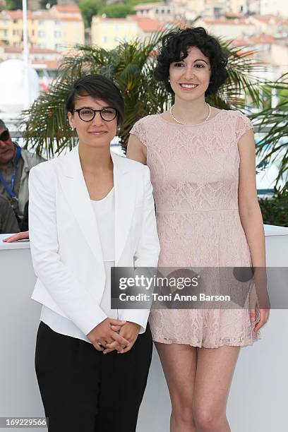 Director Chloe Robichaud and Fanny Laure Malo attend the photocall for 'Sarah Prefere La Course' during The 66th Annual Cannes Film Festival at...