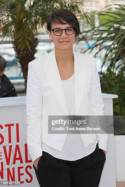 Chloe Robichaud attends the photocall for 'Sarah Prefere La Course' during The 66th Annual Cannes Film Festival at Palais des Festivals on May 21,...