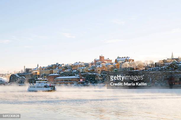 winter time at stadsgården - stockholm winter stock pictures, royalty-free photos & images