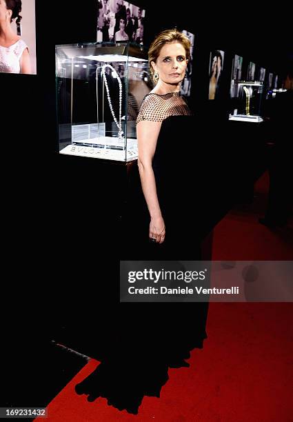 Actress Isabella Ferrari attends the 'Cleopatra' cocktail hosted by Bulgari during The 66th Annual Cannes Film Festival at JW Marriott on May 21,...