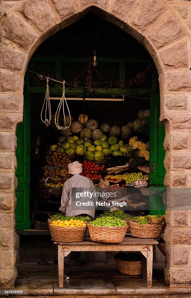 Colorful vegetables shop