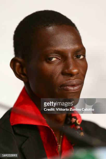 Actor Souleymane Deme attends the 'Grigris' Press Conference during the 66th Annual Cannes Film Festival at the Palais des Festivals on May 22, 2013...