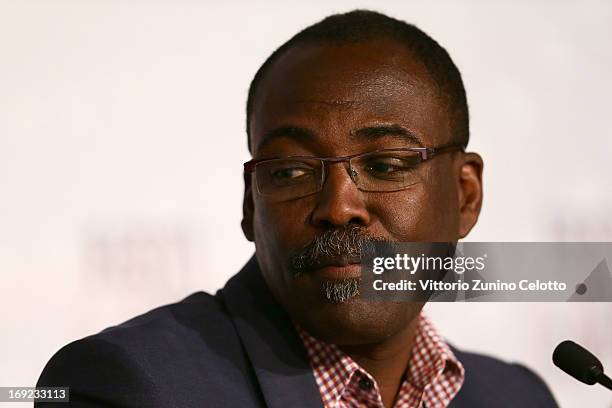 Director Mahamat Saleh Haroun attends the 'Grigris' Press Conference during the 66th Annual Cannes Film Festival at the Palais des Festivals on May...