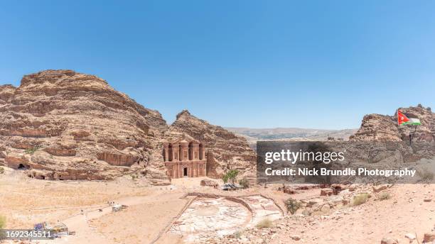 el deir, the monastery, petra, jordan - jordan stock pictures, royalty-free photos & images