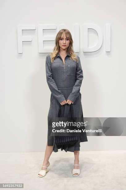 Suki Waterhouse attends the Fendi Spring Summer 2024 fashion show on September 20, 2023 in Milan, Italy.
