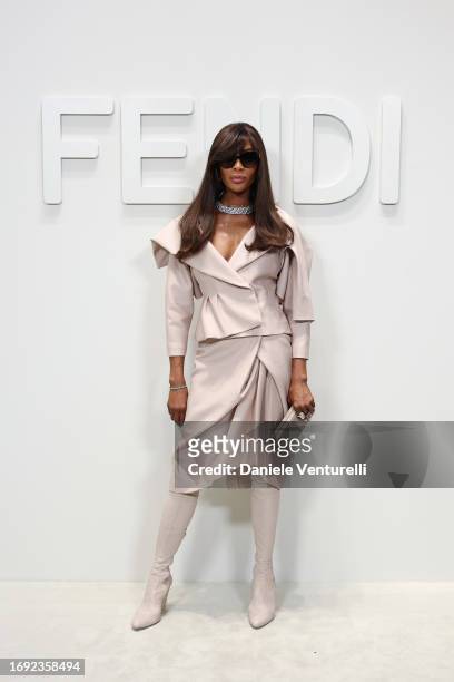 Naomi Campbell attends the Fendi Spring Summer 2024 fashion show on September 20, 2023 in Milan, Italy.