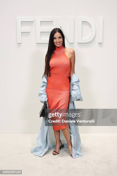 Demi Moore attends the Fendi Spring Summer 2024 fashion show on September 20, 2023 in Milan, Italy.