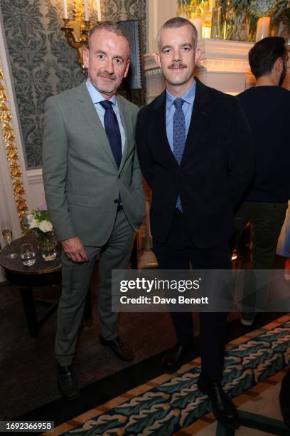 Axel Ruger, Secretary and Chief Executive of the Royal Academy of Arts, and Russell Tovey attend The Claridge's Royal Academy Schools Art Prize at...