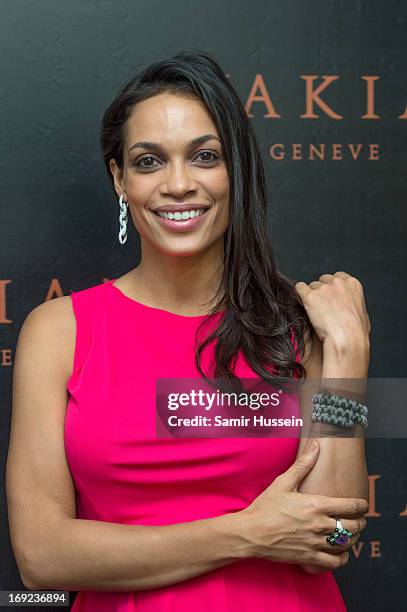 Rosario Dawson visits the Avakian suite wearing Avakian jewellery during the 66th Cannes Film Festival on May 22, 2013 in Cannes, France.