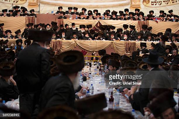 Tens of thousands of Ultra-Orthodox Jews of the Belz Hasidic Dynasty take part in the wedding ceremony of Rabbi Shalom Rokach, the Grandson of the...