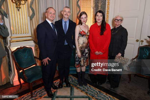 Paul Jackson, Russell Tovey, Daria Blum, Marina Abramovic and Head of the RA Schools Eliza Bonham Carter attend The Claridge's Royal Academy Schools...