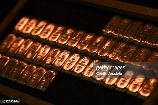 View of ingots of 99.99 percent pure gold, which are placed in a workroom, at Novosibirsk Refining Plant, Russia's leading gold refining and bar...