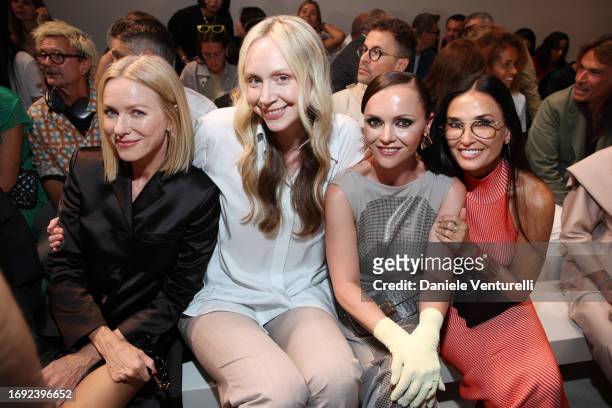 Naomi Watts, Gwendoline Christie, Christina Ricci and Demi Moore attend the Fendi Spring Summer 2024 fashion show on September 20, 2023 in Milan,...