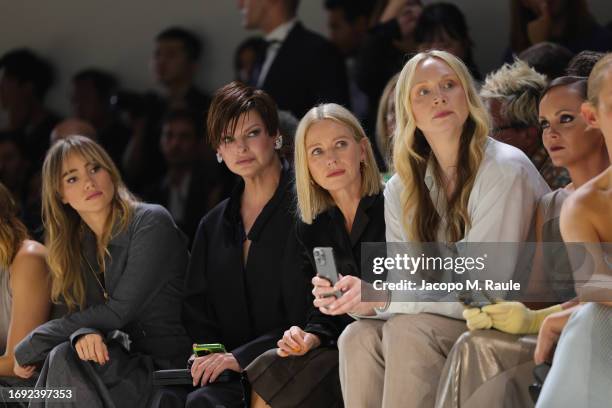 Linda Evangelista, Naomi Watts, Gwendoline Christie and Christina Ricci attends the Fendi Spring Summer 2024 fashion show on September 20, 2023 in...