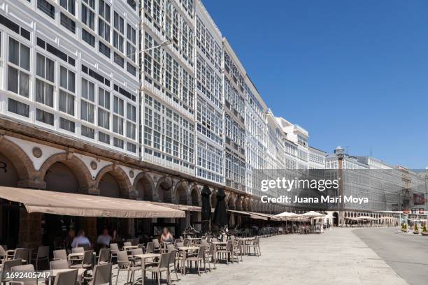 gallery of "la marina", in la coruña, spain. - a coruna stock pictures, royalty-free photos & images