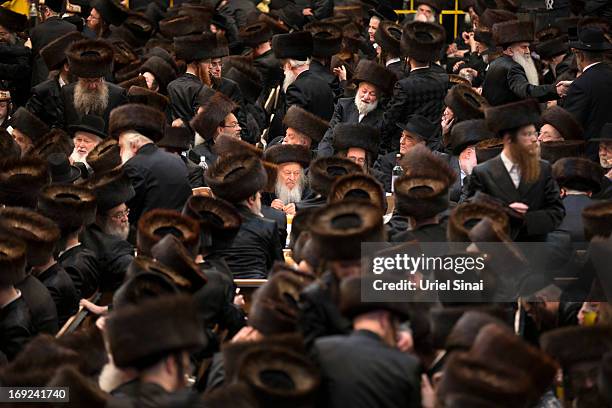 Tens of thousands of Ultra-Orthodox Jews of the Belz Hasidic Dynasty take part in the wedding ceremony of Rabbi Shalom Rokach, the Grandson of the...