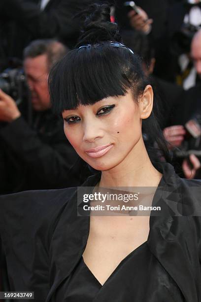 Bai Ling attends the Premiere of 'Cleopatra' during the 66th Annual Cannes Film Festival at the Palais des Festivals on May 21, 2013 in Cannes,...