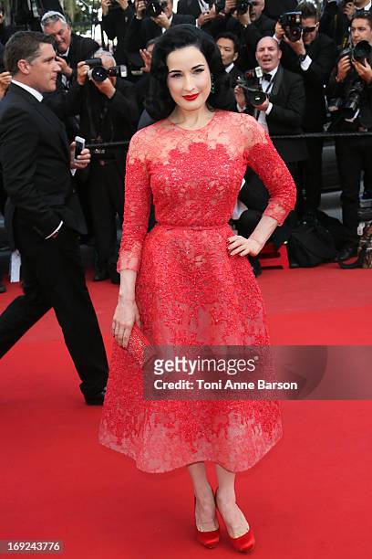 Dita Von Teese attends the Premiere of 'Cleopatra' during the 66th Annual Cannes Film Festival at the Palais des Festivals on May 21, 2013 in Cannes,...