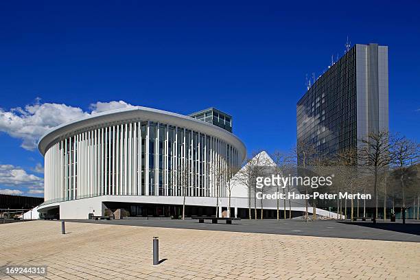 luxembourg, kirchberg, philharmonie - kirchberg luxembourg stock pictures, royalty-free photos & images