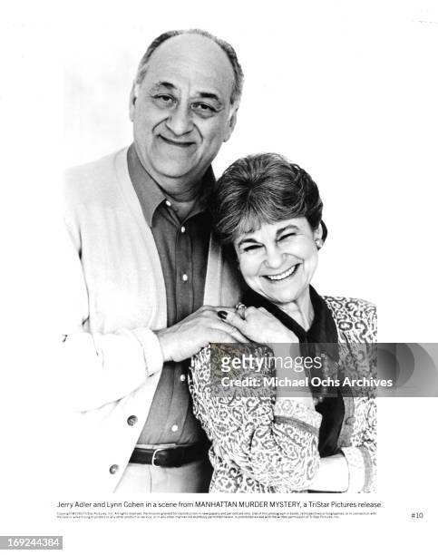 Jerry Adler and Lynn Cohen in publicity portrait for the film 'Manhattan Murder Mystery' 1993.