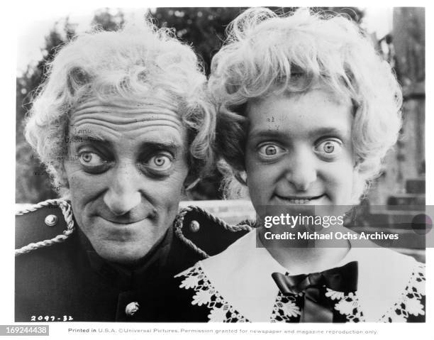 Marty Feldman and a young look alike on set of the film 'The Last Remake Of Beau Geste', 1977.