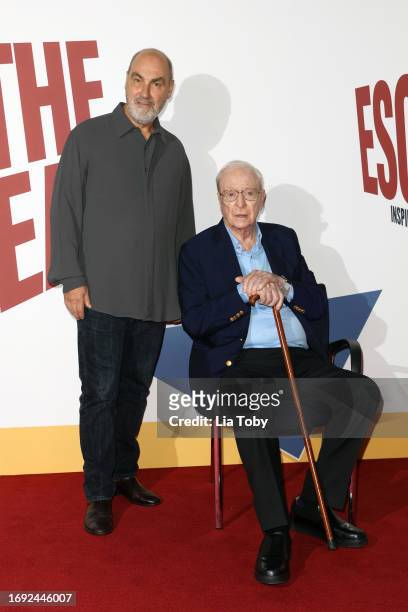 Oliver Parker and Sir Michael Caine attend "The Great Escaper" World Premiere at BFI Southbank on September 20, 2023 in London, England.