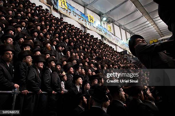 Tens of thousands of Ultra-Orthodox Jews attend the wedding of Rabbi Shalom Rokeach, the grandson of the leader of the Belz Rebbe Hasidic dynasty to...