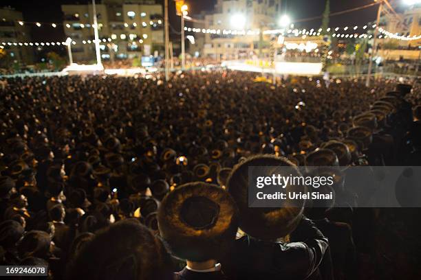 Tens of thousands of Ultra-Orthodox Jews attend the wedding of Rabbi Shalom Rokeach, the grandson of the leader of the Belz Rebbe Hasidic dynasty to...