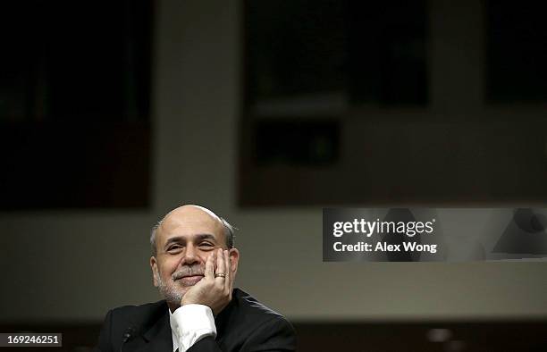 Federal Reserve Board Chairman Ben Bernanke testifies during a hearing before the Joint Economic Committee May 22, 2013 on Capitol Hill in...